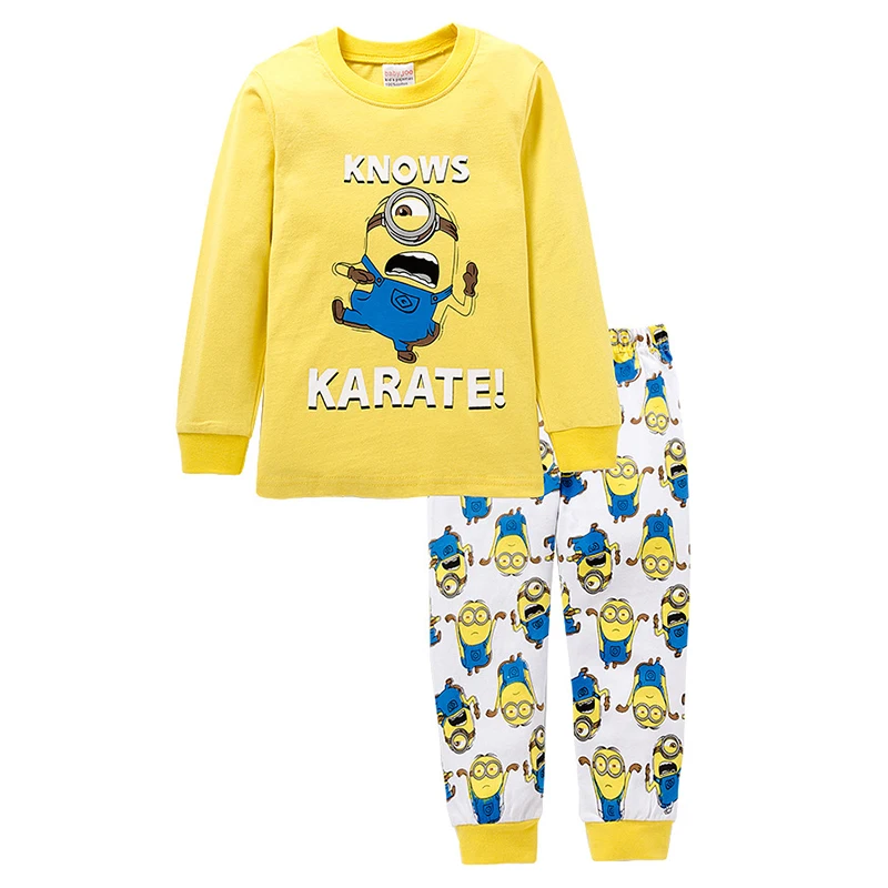 Quente desprezleme minion série pijamas infantis 2 pçs conjunto meninos meninas dos desenhos animados manga longa pijamas crianças moletom casa wear