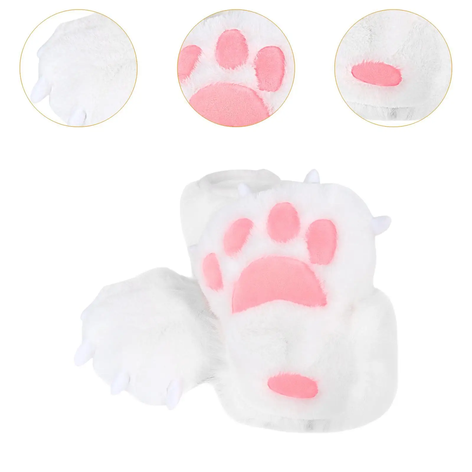 Fuzzy Animal Paw Slippers Cosplay Animal Claw Shoes for Birthday Gifts Dress up