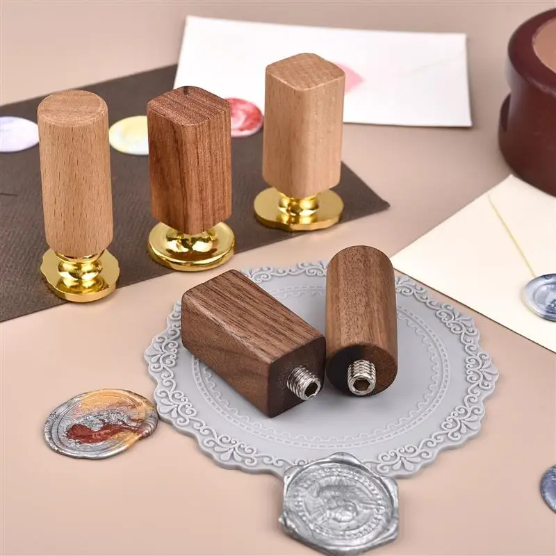 Beech Wood Wax Sealing Stamp Handle Tools Retro Pearwood Walnut Handles DIY Scrapbooking Envelope Wedding Card Invitation