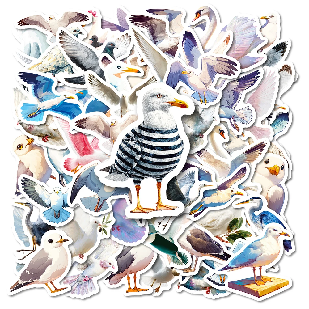 

10/30/50pcs Cartoon Animal Birds Stickers Cute Seagull Pigeon Decals DIY Scrapbook Phone Luggage Waterproof Graffiti Sticker Toy
