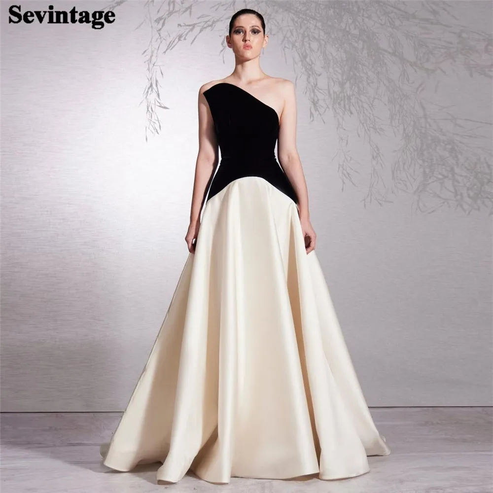 Customized Elegant Black And White A-Line Prom Dress Corset Back Ruched Floor Length Evening Dress Formal Occasion Dresses 2024