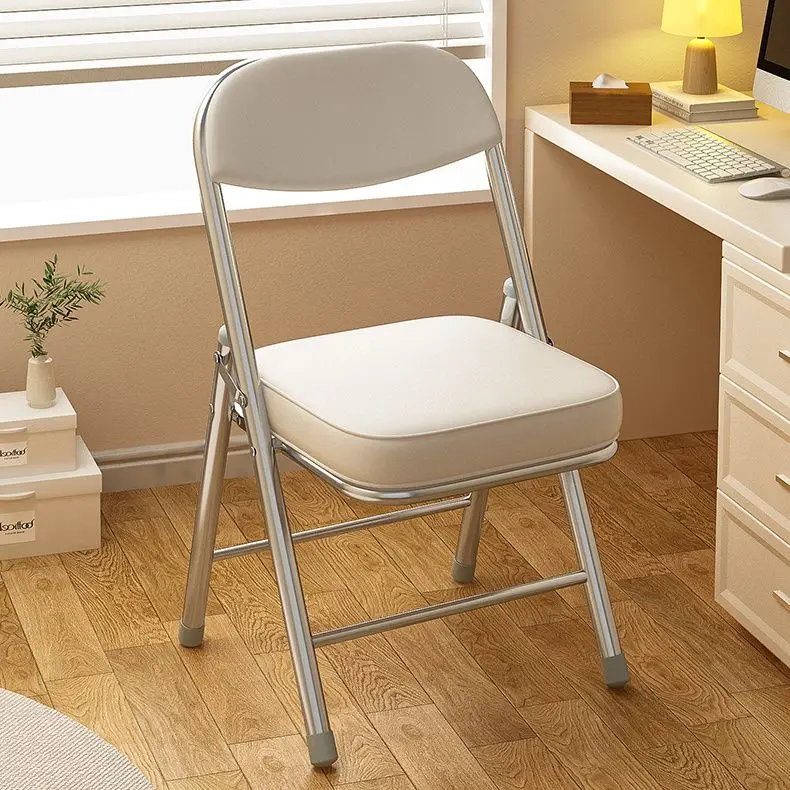 Silla con respaldo simple, silla de oficina portátil plegable para el hogar, silla de ordenador para conferencias