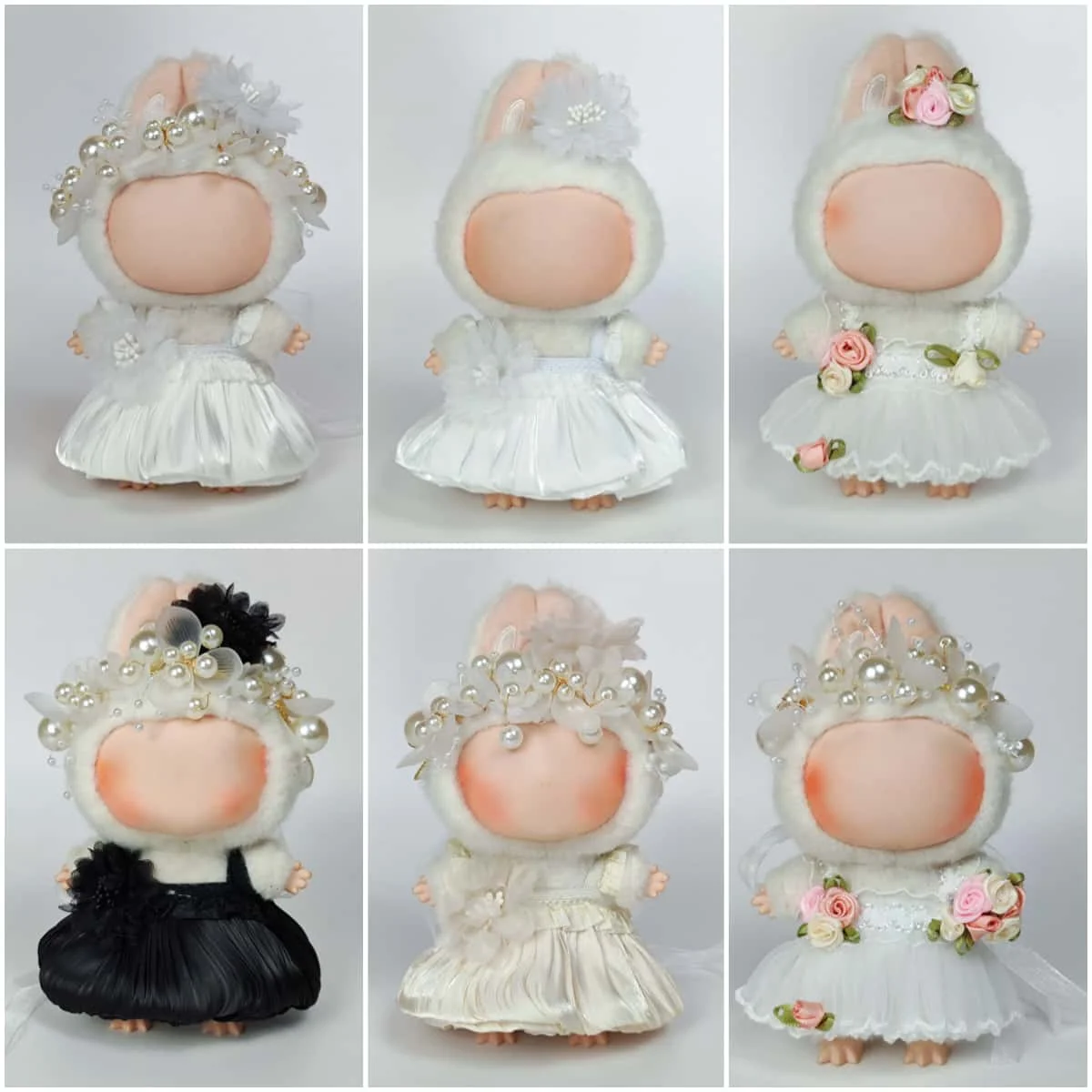 

Luxury Plush Wedding Dress Dolls Clothes for Labubu I II Korea Style Fluffy Romantic Wedding Dress Flower Hat Suit for Ladbubu