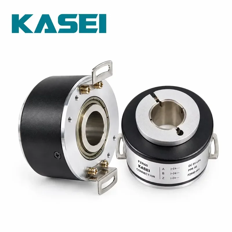 FZR60 Optical Hollow Shaft Rotary Encoder 18 20 22 25 28 30mm 48000PPR NPN PNP Push-pull TTL output IP50 for automation