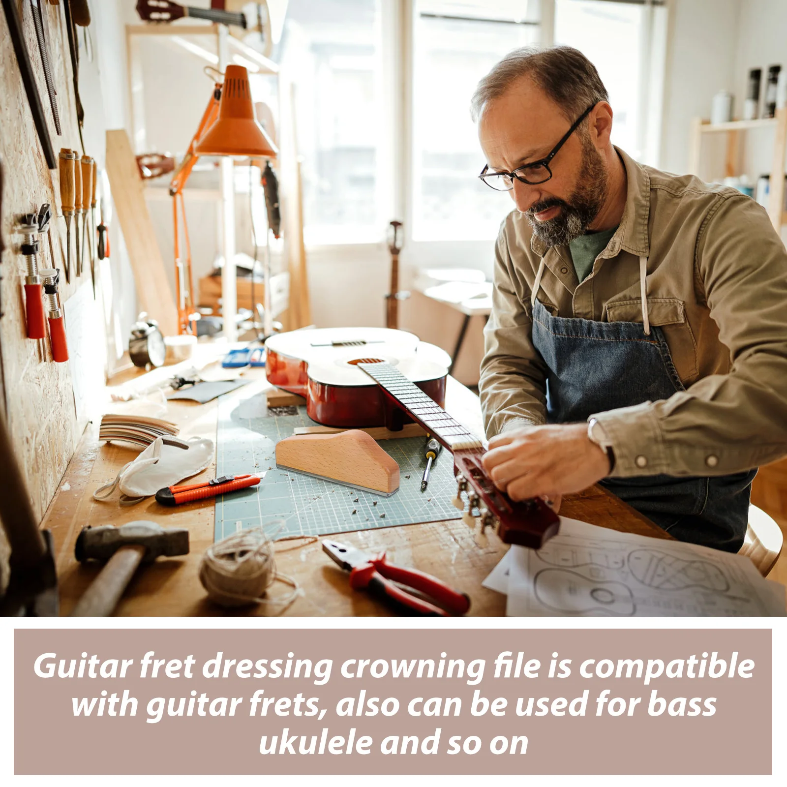 

s Guitar Fret File Polishing Tool Low Friction Leveler Grinding Accessory Bass Ukulele Luthier Repair Maintenance