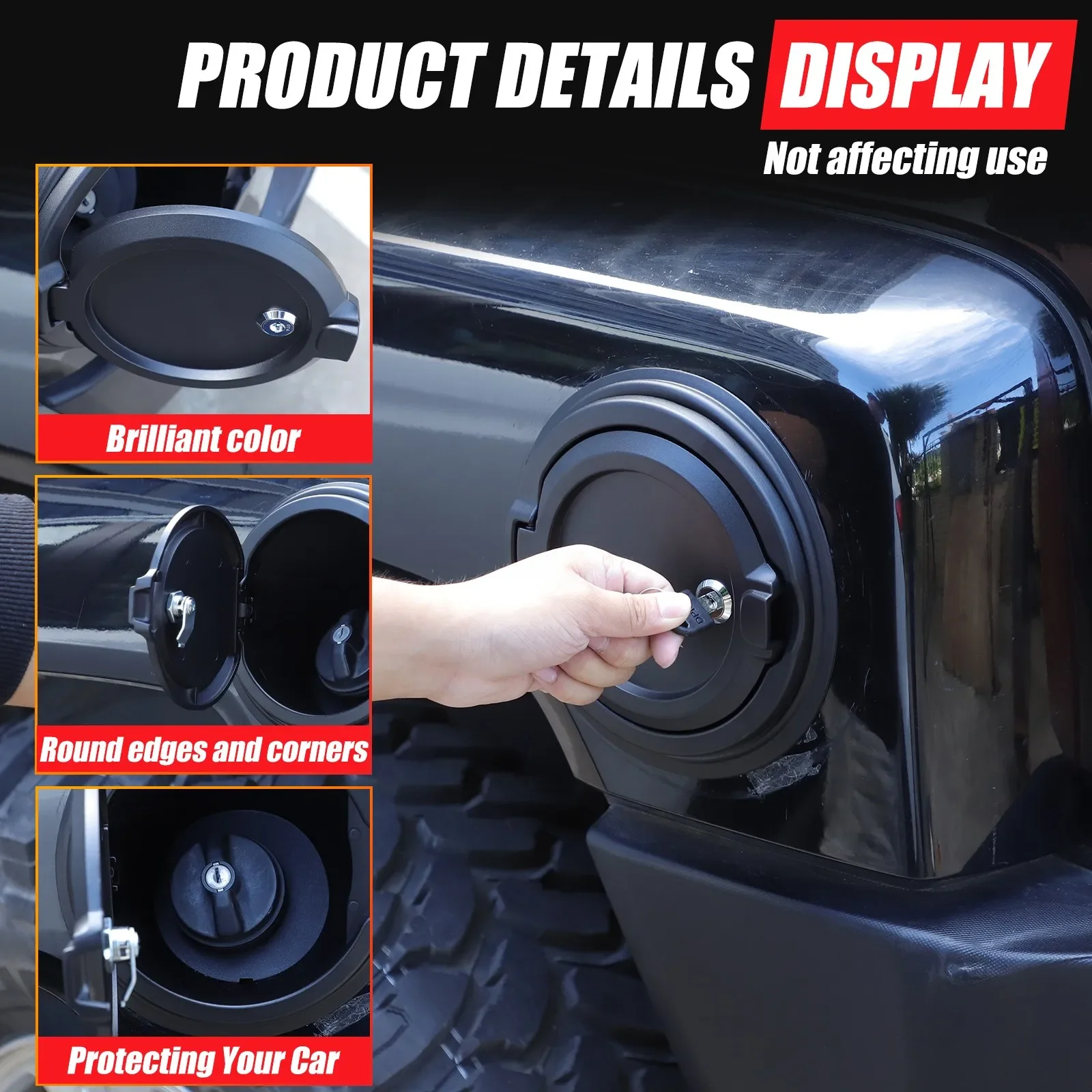 1PCS Aluminum Alloy Replacement Car Fuel Tank Cap Anti-theft Key Lock Caps For Hummer H3 2005-2009 Gas Tank Cover Accessories