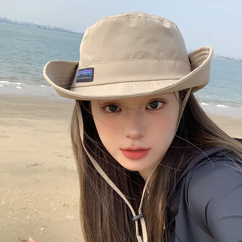 

Sunscreen hat women's Japanese sunshade casual outdoor hiking hat big head circumference fisherman hat folded large brim anti-uv