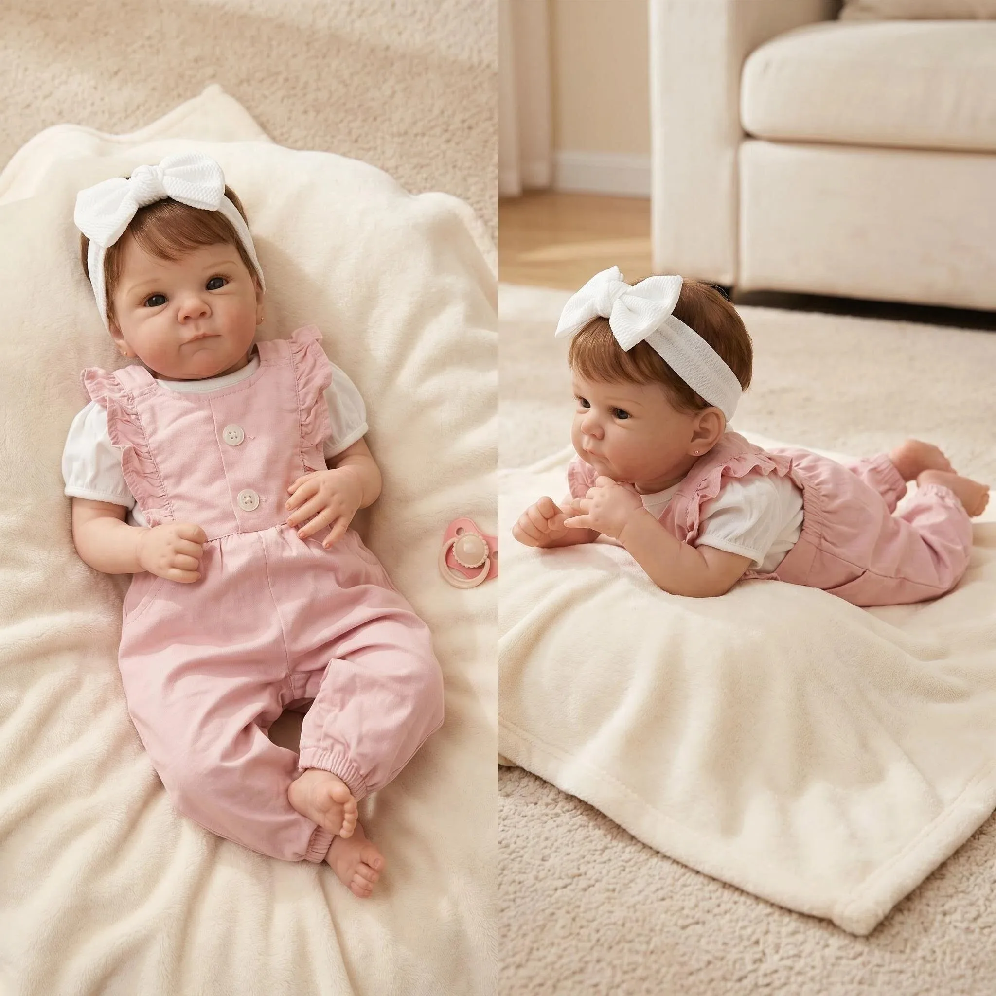 

19inch Lifelike Art Doll with Vinyl Body Bettie NPK - Cuddly Baby Figure with Multiple Layers Painting 3D Skin And Visible Veins