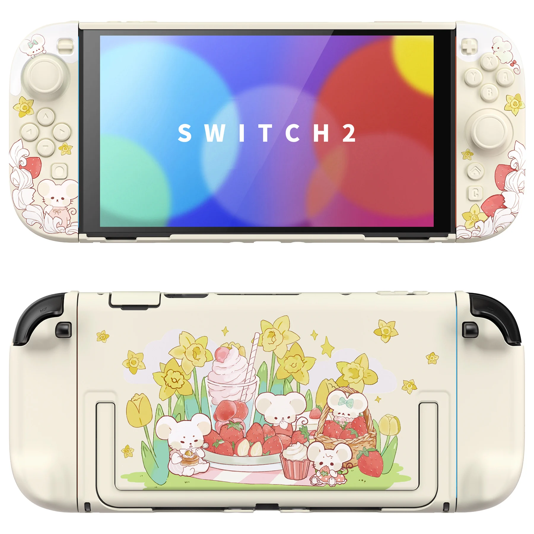 PlayVital Protective Case for Nintendo Switch 2 - Kawaii Dockable Hard Case Shell for Switch2, Anti-scratch,Shockproof Cover