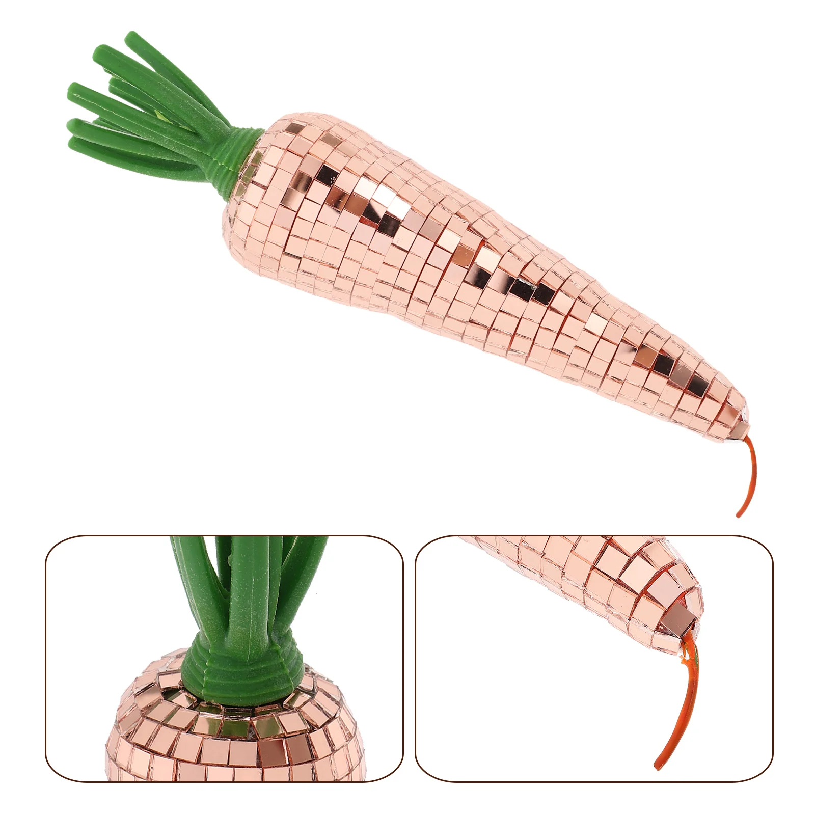 

1pc Disco Carrot Ornament Reflective Glass Vintage Home Decor Carving Artware For Tabletop Indoor Decoration Party Favors