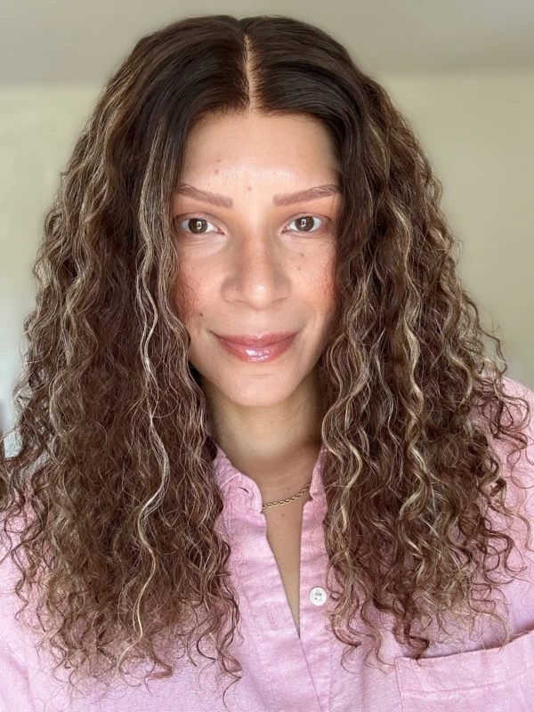 Afro Kinky Curly Dark High Quality Hair Chocolate Brown with Blonde Highlights Synthetic Lace Top Wigs Realistic Look Hairline