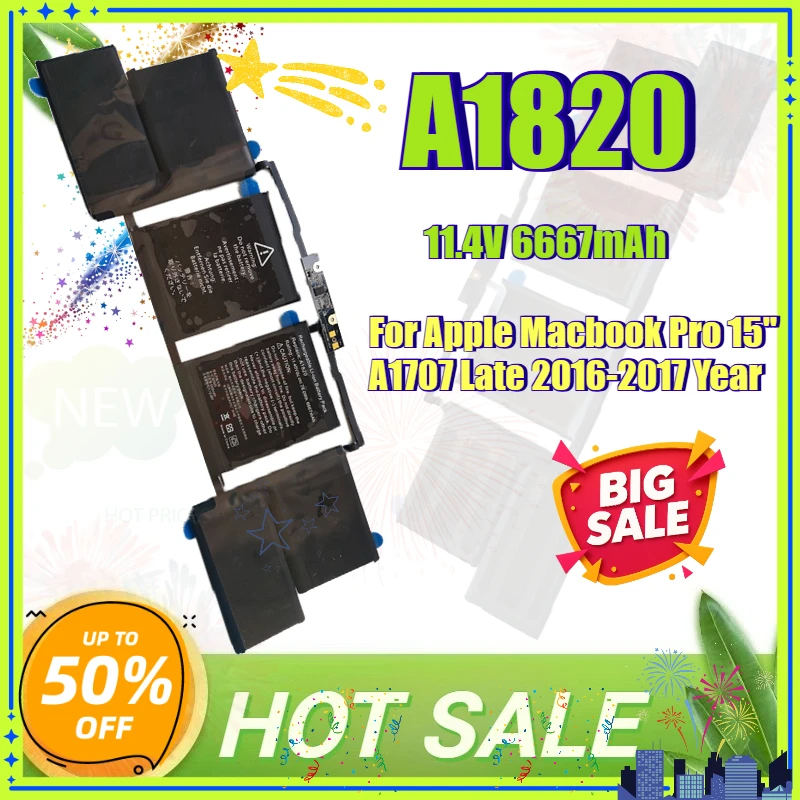 A1820 Lapotp Battery for Apple Macbook Pro 15