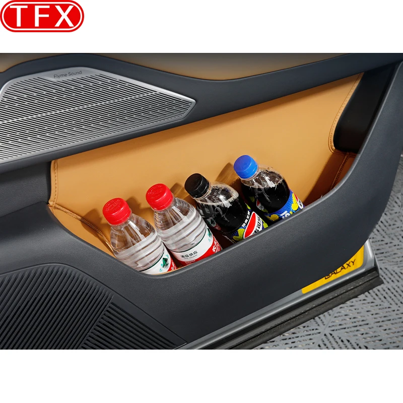 For Geely Galaxy Starship 7 EM-i 2024 2025 Car Door Storage Compartment Cushion Water Cup Leather Storage Protection Accessories