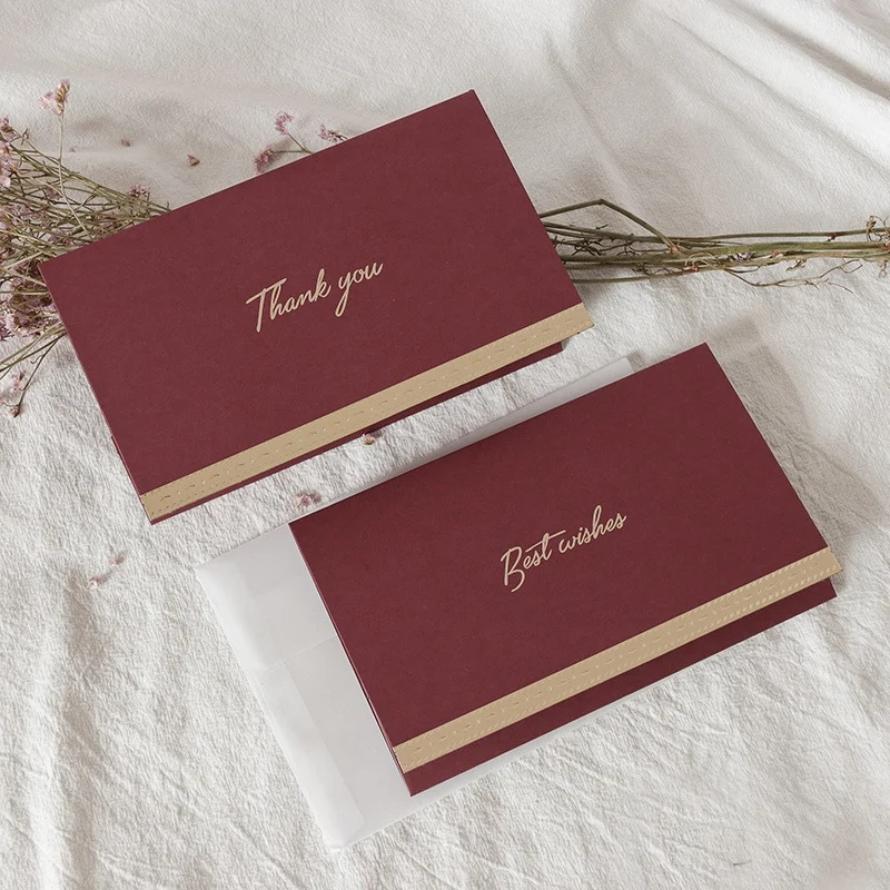 Cartões com Envelopes, Folha de ouro Design, casamento, 10 pacotes