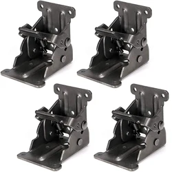 Foldable Bracket, Self-Lock Hinge Hardware with Screws Lock Extension Support for Table Leg, Bed Leg, Workbench, Pack of 4