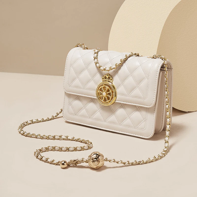 FOXER Split Leather Women\'s Shoulder Bag 2026 New Female Chain Flap Bag Light Luxury Crossbody Bag Best Gift for Mom,Lover