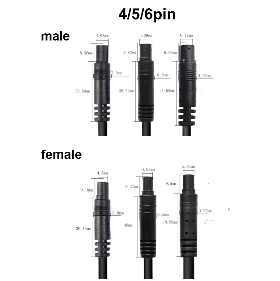 DIY 4Pin 5Pin 6Pin Jack Car DVR Camera Extension Cable HD Monitor Vehicle Rear View/Back Up Camera Wire Male Female Plug Cord