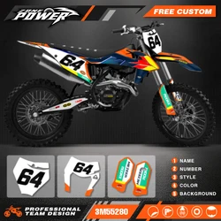 Powerzone Custom Backgrounds Graphics Decals Stickers Kit for KTM 125-500 EXC XCW 2020 2021 2022 2023 SX SXF 2019 2020 2021 2022