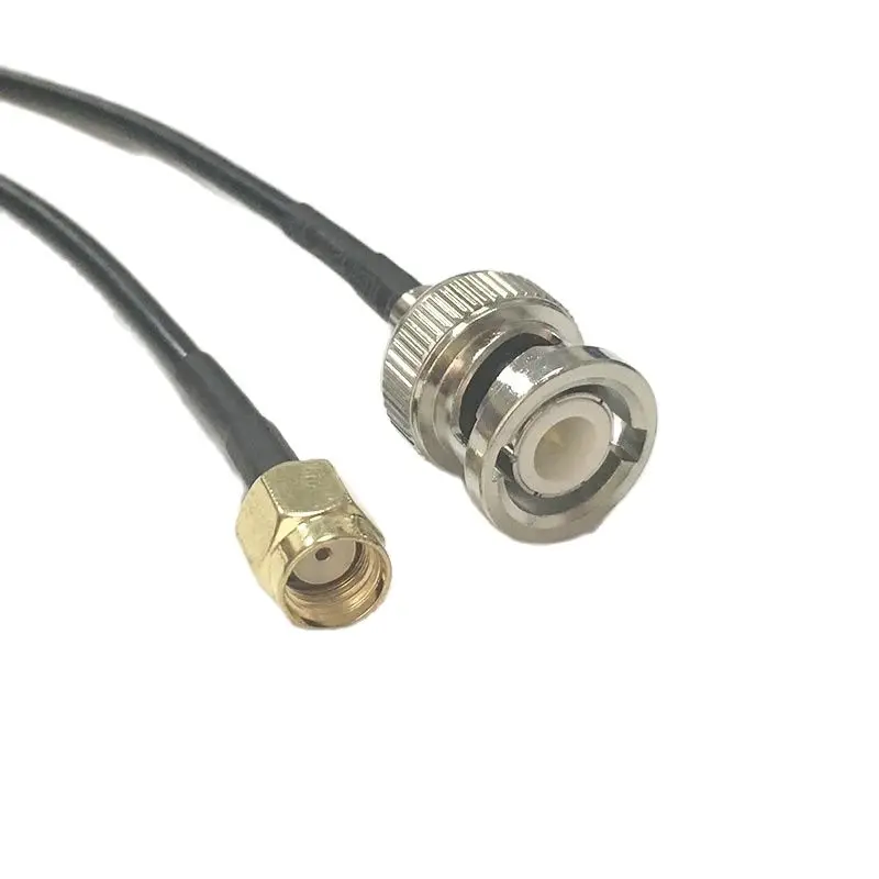 

New Modem Coaxial Cable BNC Male Plug Switch RP-SMA Male Plug Convertor RG174 Cable Pigtail 20CM Adapter