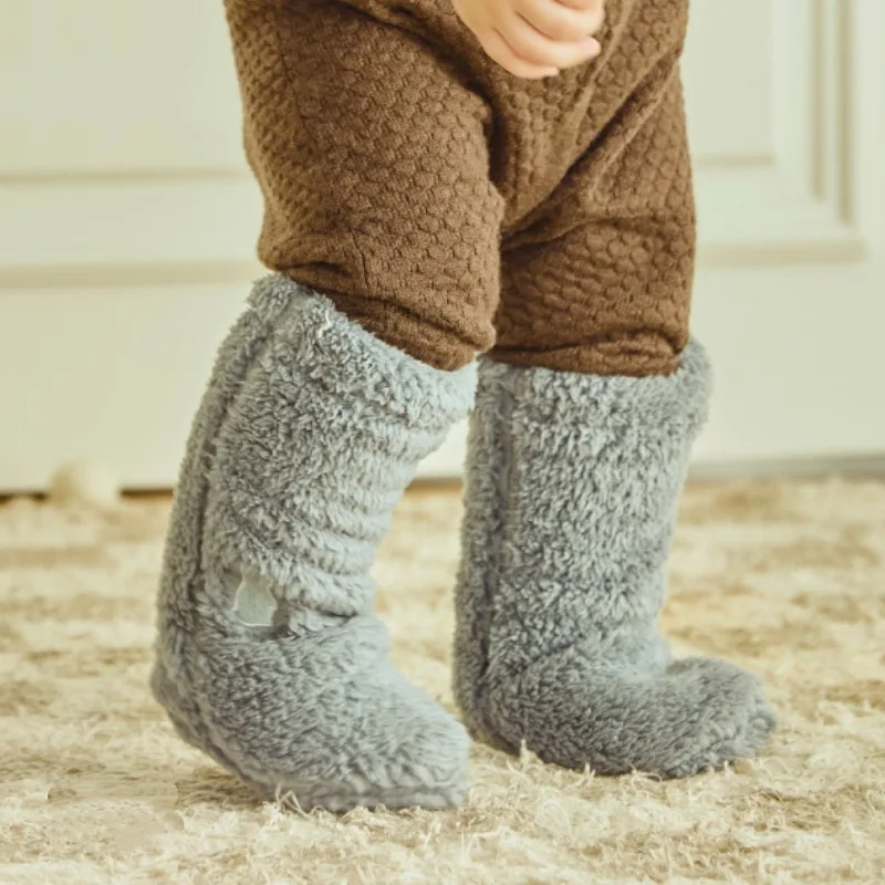 Cute Baby Toddler Winter Warm Sherpa Socks, Thick Fluffy Non-slip Floor Socks, Cozy High Tube Bootie Socks for Infant Boys Girls