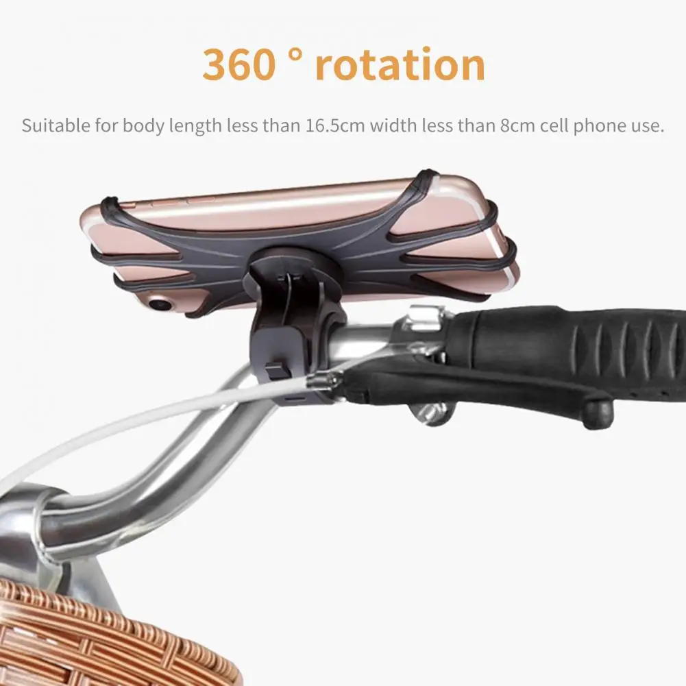 Bike Phone Stand Holder Non-slip 360 Degree Rotation Universal Handlebar Mounted Navigation Phone Bracket for Bicycle