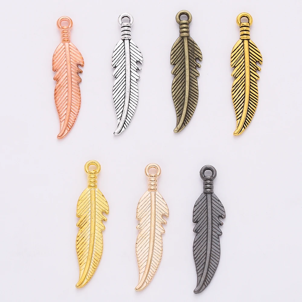 SHUNLEQIAN Fashion Style 60pcs/lot Leaf charms Jewelry Making DIY handmade Earrings necklace bracelet Crafts