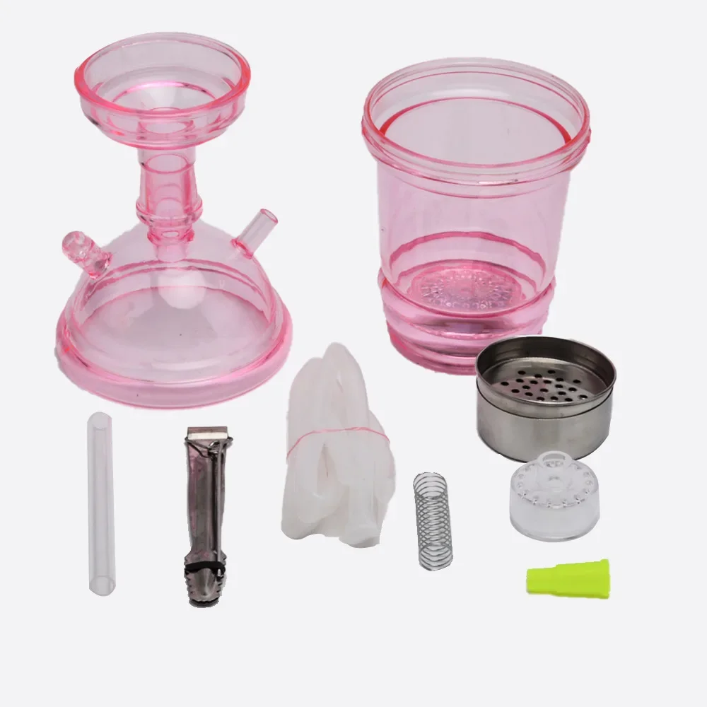 R&R LED Hookah Cup Portable Acrylic Shisha Narguile Complete Kit for Car Handheld Smoking Grass Herb Pipe Kettle Accessories