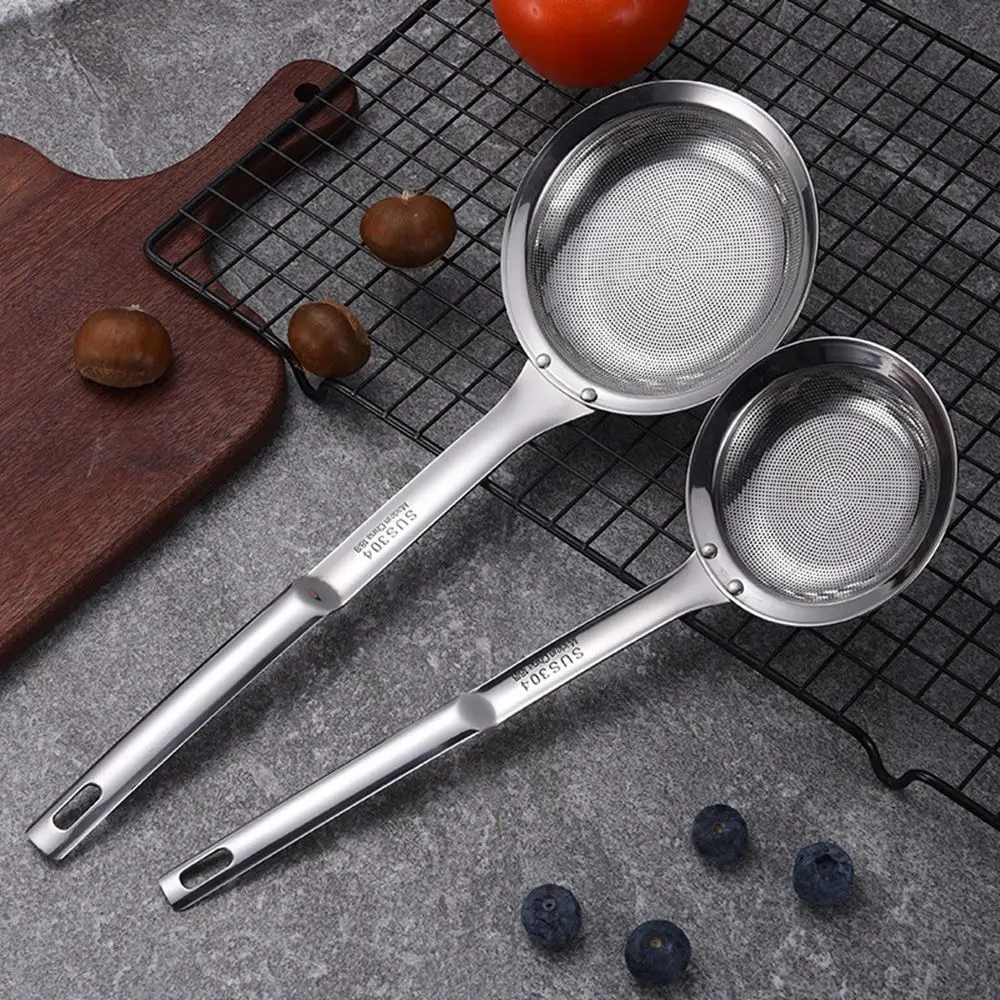 Fat Oil Skim Stainless Steel Kitchen Tools Soup Pot Percolator Hot Pot Filter Skimmer Oil Colander Strainer