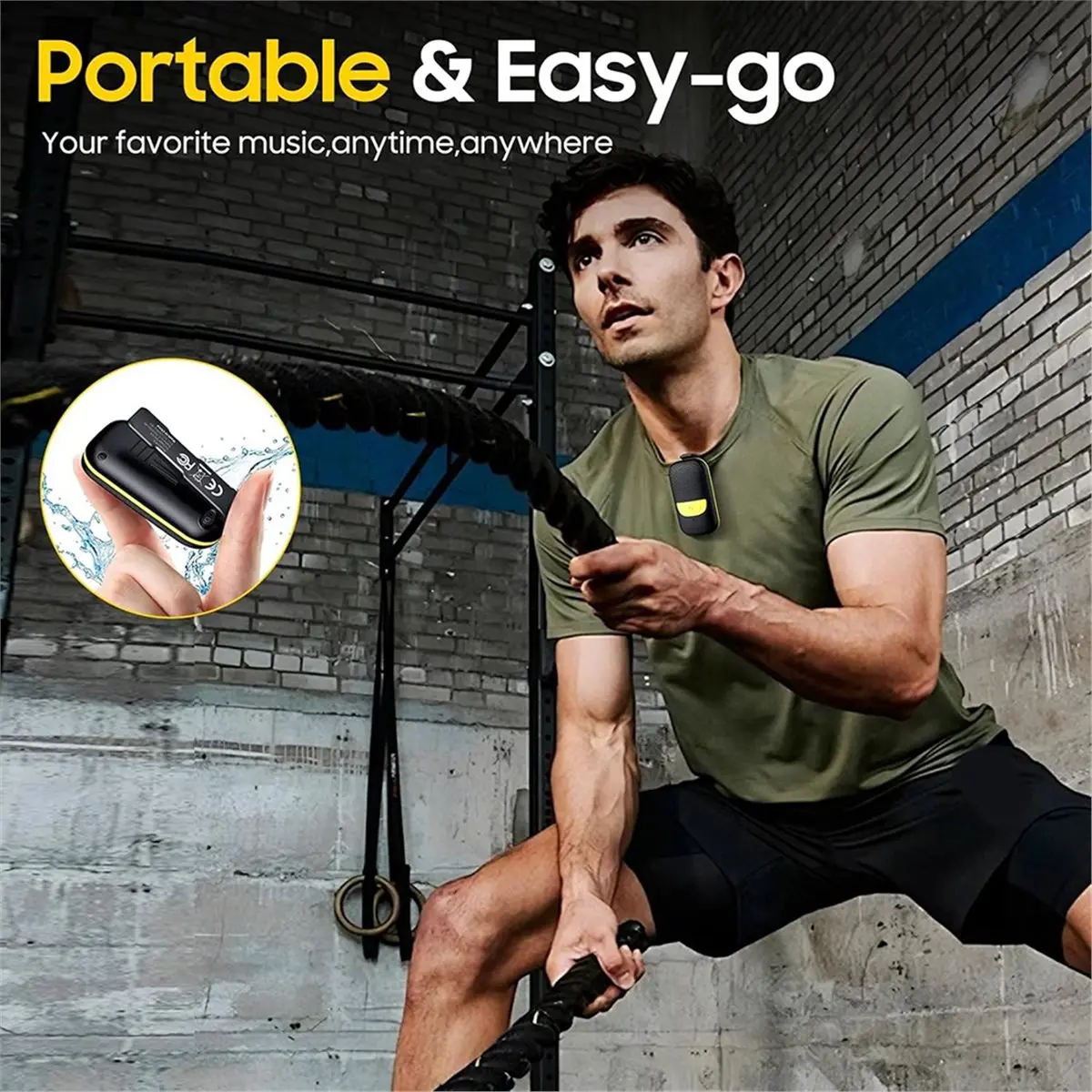 Wearable Bluetooth Speaker Clip-on Portable with Built-in Mics for Hands-Free Music and Calls Mini Outdoor Waterproof