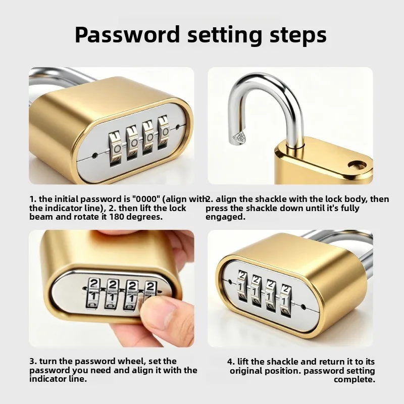 4-Digit Combination Lock Waterproof Heavy Duty Padlock for Gym Locker Gate, Fence Warehouse, Cabinet, High Security Outdoor Lock - view 4