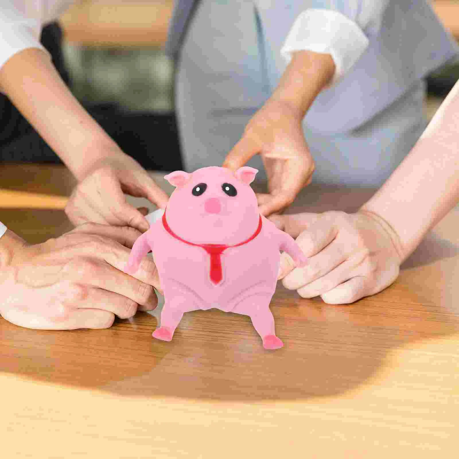 Stress Squeeze Pig Squishy Pink Space Sand Office Desk Alívio Adultos