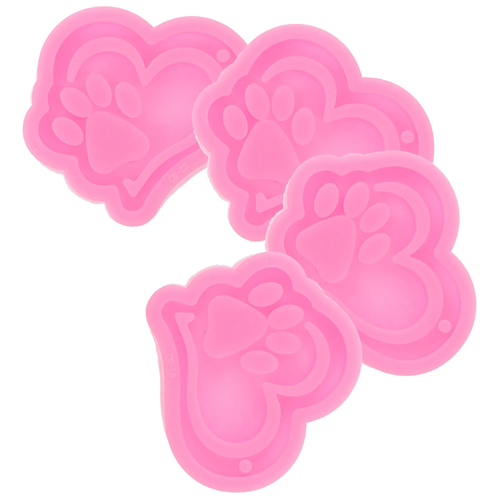 

4Pcs Silicone Keychain Mold DIY Resin Molds for Pendant Aroma Charm Crafting Flexible Nonstick Design Keychain Resin Molds