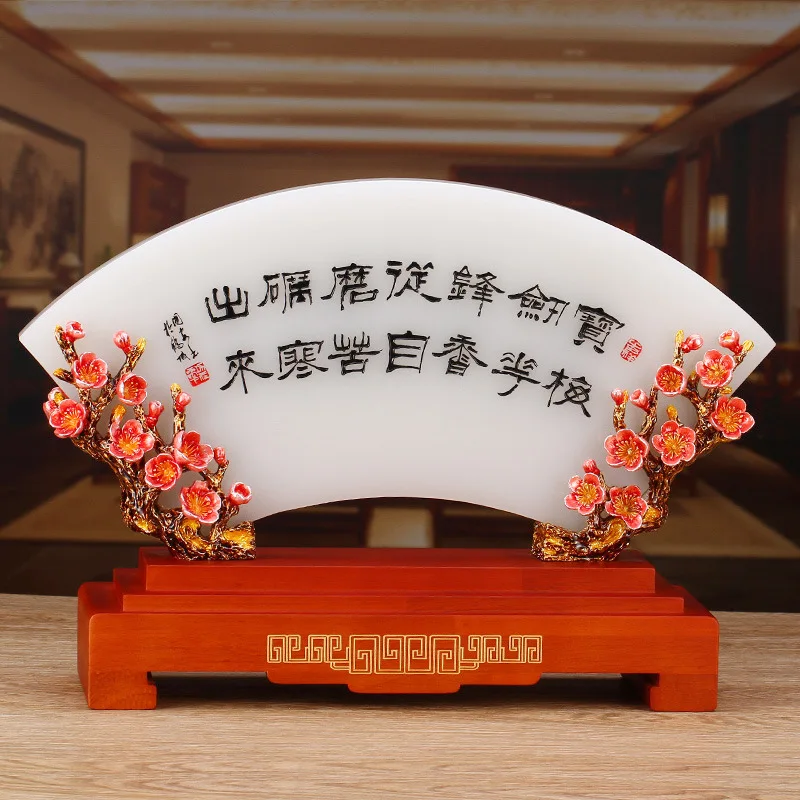 Glazed jade ornament, enamel color screen, Houde load, home decoration creative crafts