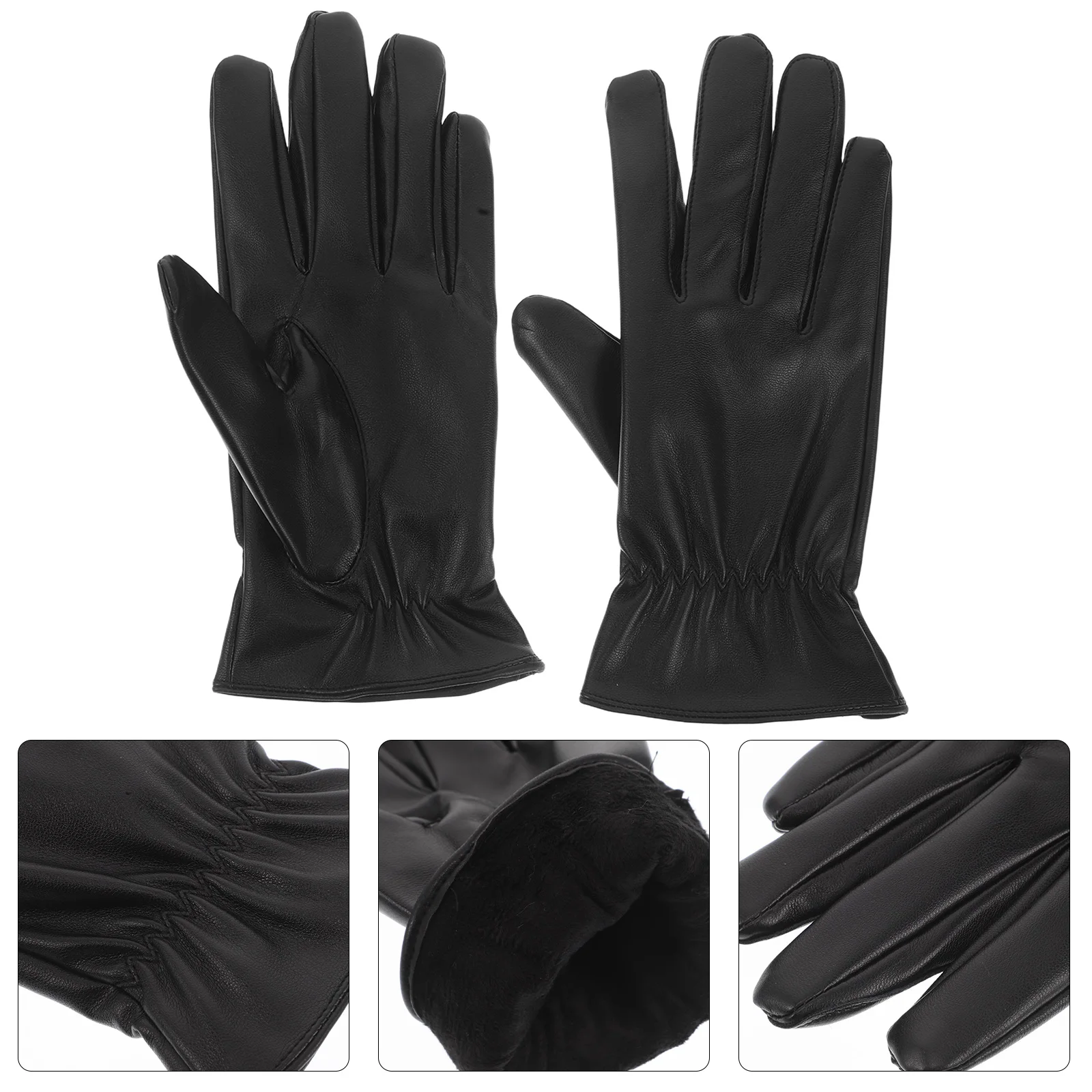 

Winter Pu Gloves Women Touchscreen Texting Driving Waterproof Warm Fleece Lined Cold Weather Cycling Spring Autumn