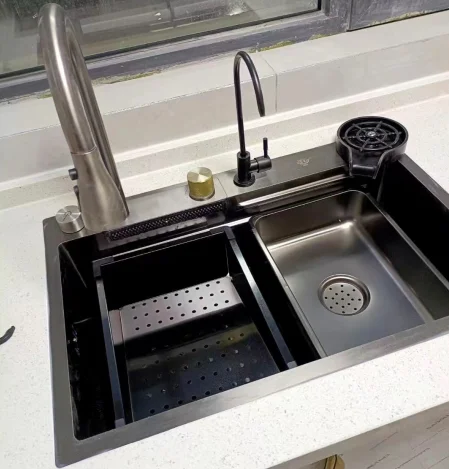 

D Newly Launched Stainless Steel Intelligent Waterfall-style Modern Multifunctional Kitchen Sink Faucet Good Quality