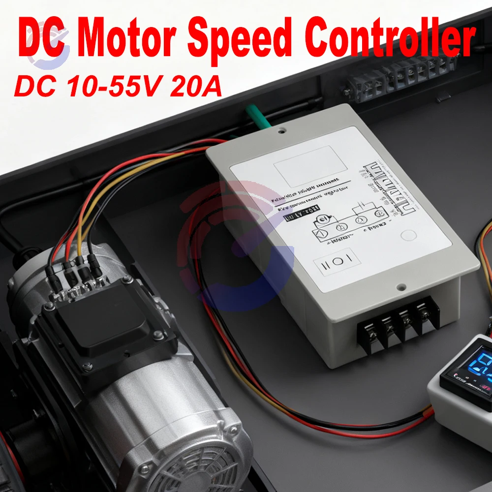 20A تيار مستمر نحى وحدة تحكم في سرعة المحرك 10-55 فولت H-Bridge إلى الأمام/الخلف مع شاشة ديجيتال لمعدات الآلات #1