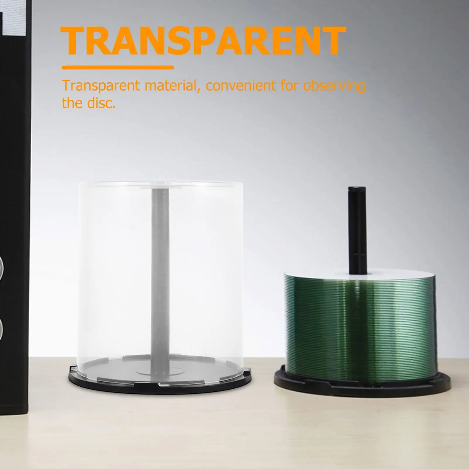 2Pcs CD Bin Empty Bucket Container Plastic DVD Organizer Cd Storage Container Blank Disc Holder Large Capacity