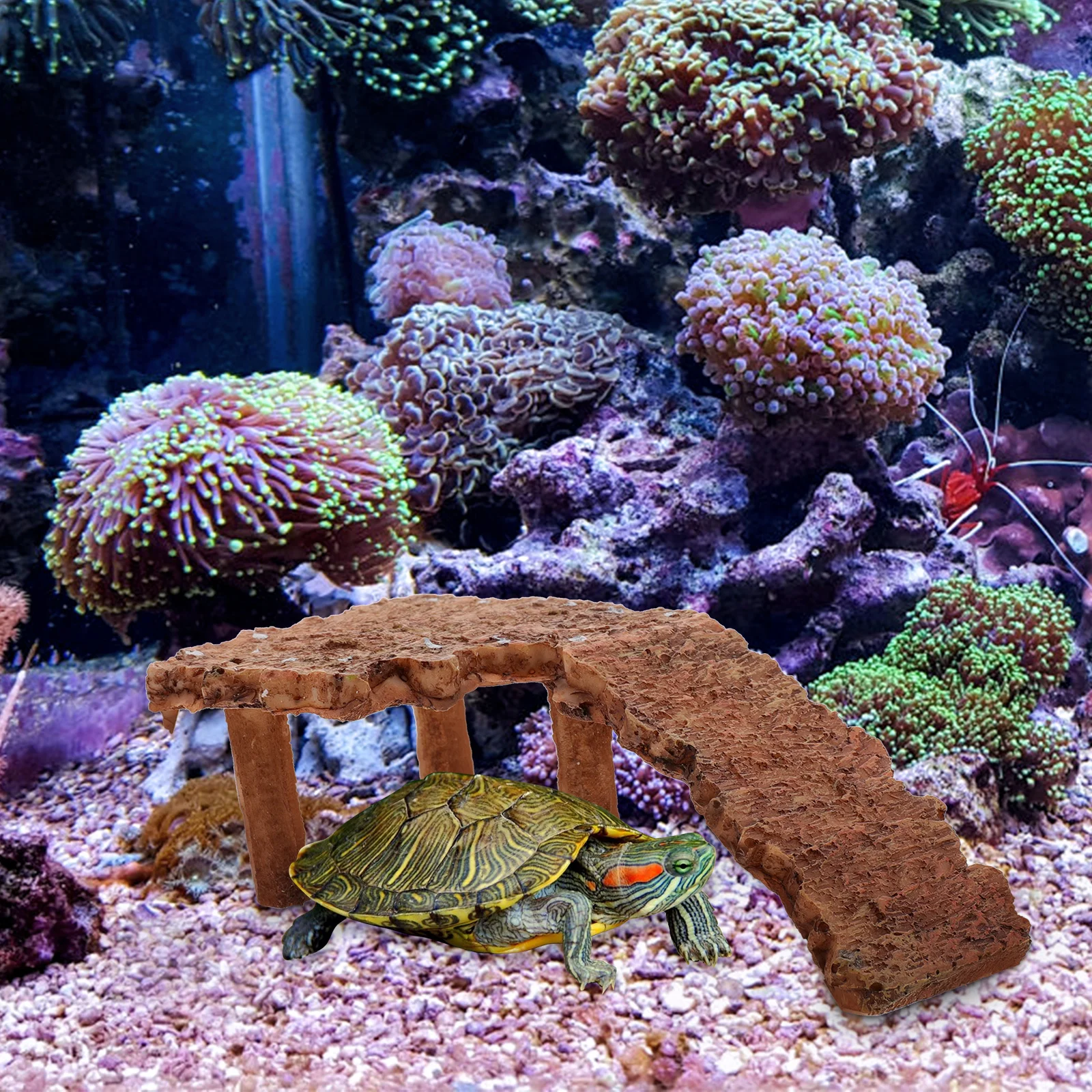 

Kisangel Turtle Basking Platform Rockery Ramp for Bearded Dragon Reptile Fish Tank Decor Aquatic Terrarium Accessories Cave