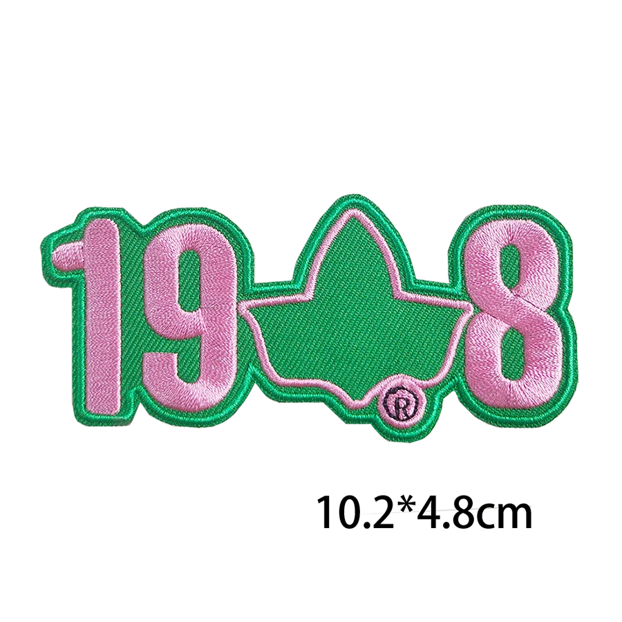 3-5 Inch Small Size AKA 1908 Sorority  Embroidered Patches Iron on Patches for Clothing and bags
