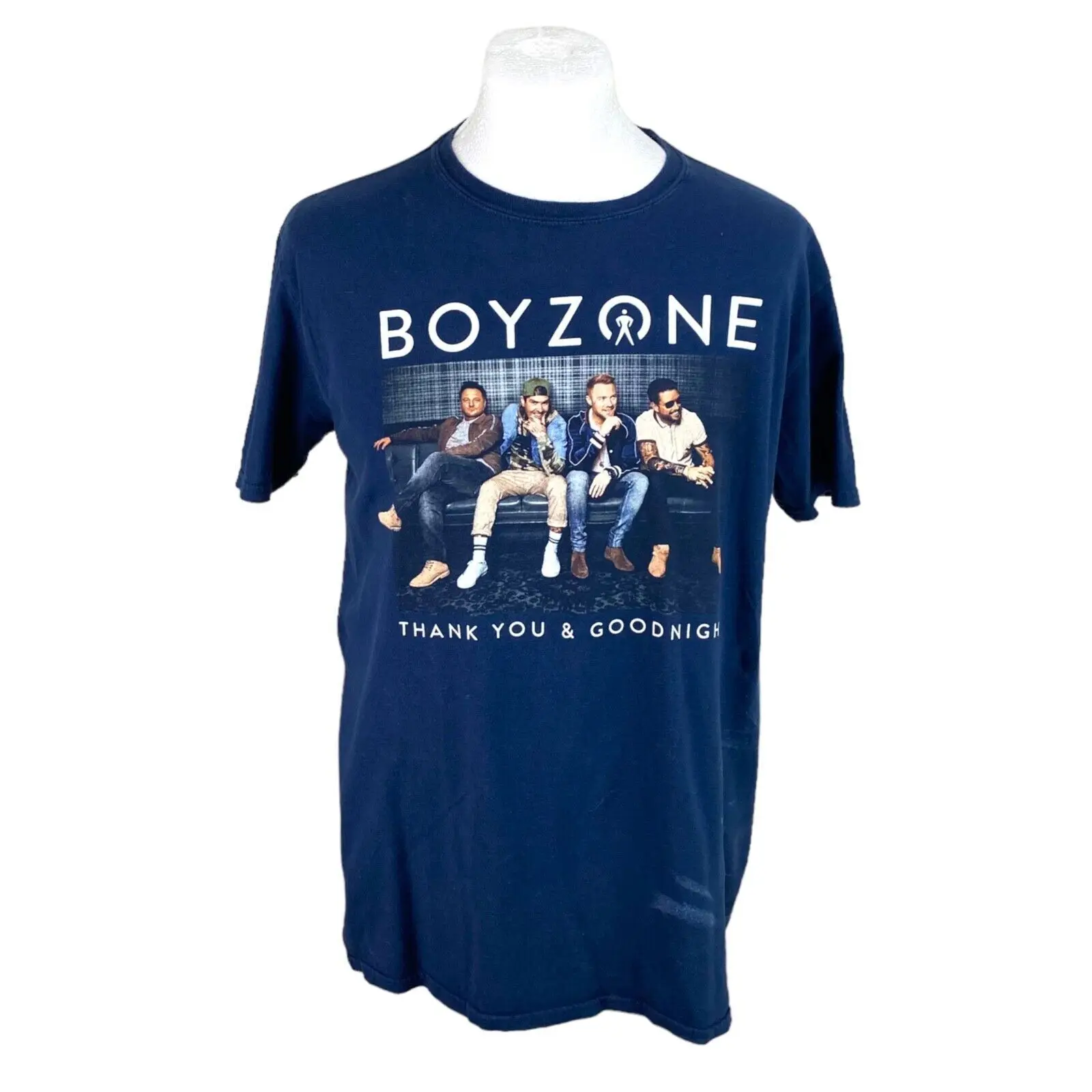 Boyzone T Shirt Large Blue 2019 Tour T Shirt Concert Tee oversized Boy Band Tee