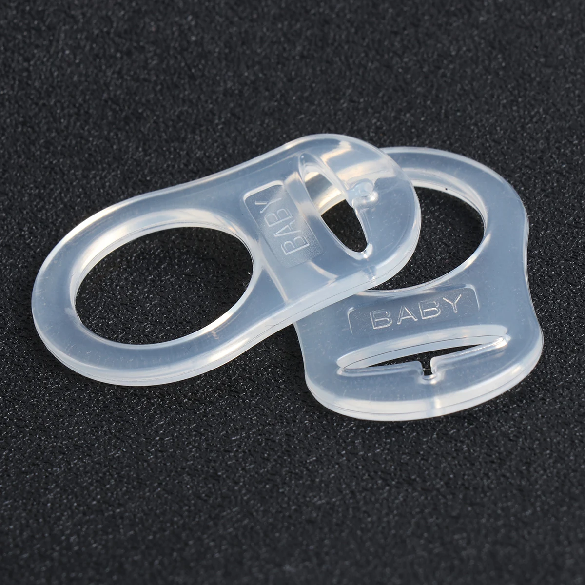 

20 Pcs Pacifier Ring Transparent Rings Clips Adapter Anti Drop Silicone Holder Holders