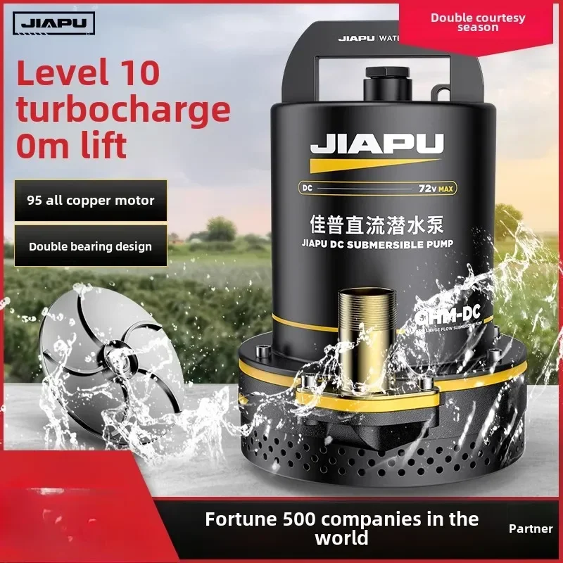 Portable 12V-72V DC Submersible Water Pump with Battery for Home Use and Farm Irrigation