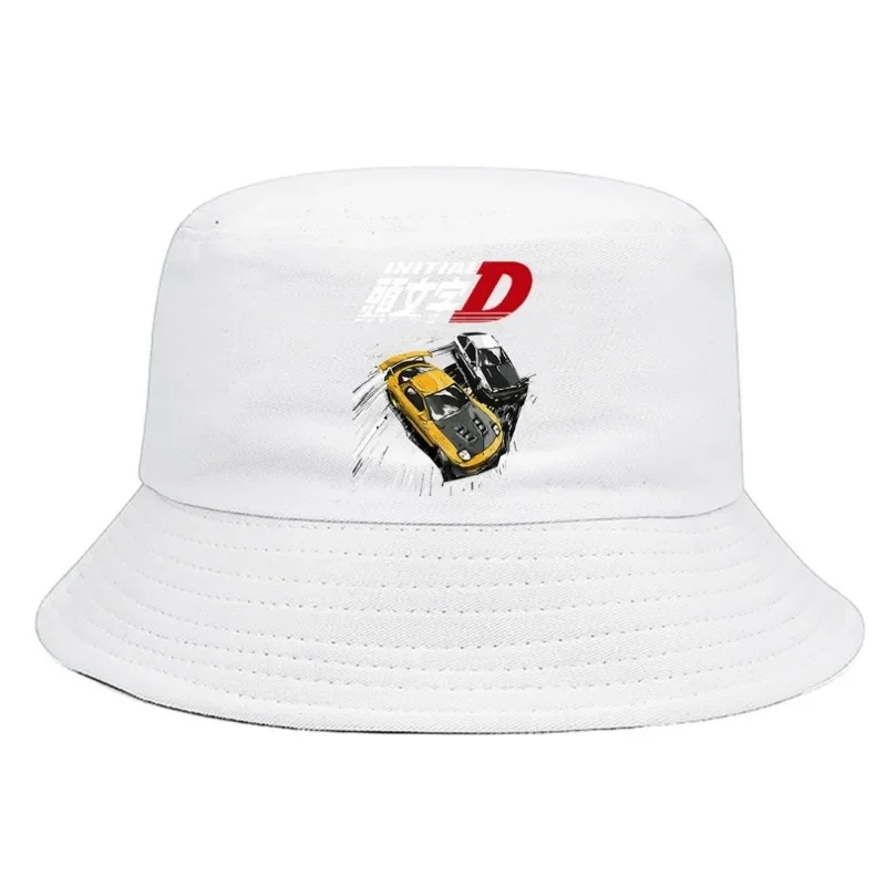 Initial D Summer Bucket Hat Summer Foldable Bucket Hat Man Women Fashion Unisex Outdoor Sunscreen Amusing Fishing Hunting Cap