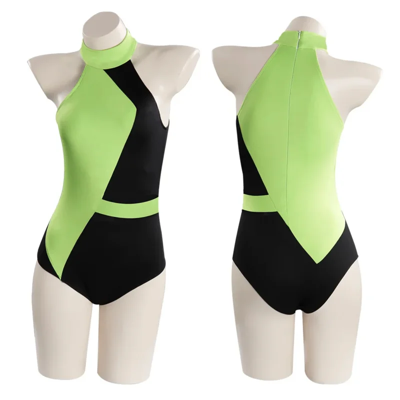 Shego Swimsuit Cosplay Costume Adult Women Swimwear Outfits Halloween Carnival Suit