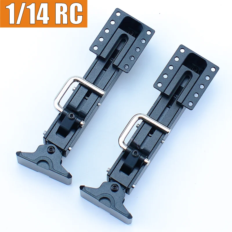 

2pcs Metal Black Bracket landing Gear 1/14 RC Truck for SCANIA Tamiya 770S R620 for VOLVO ACTROS AROCS Model Car DIY Parts