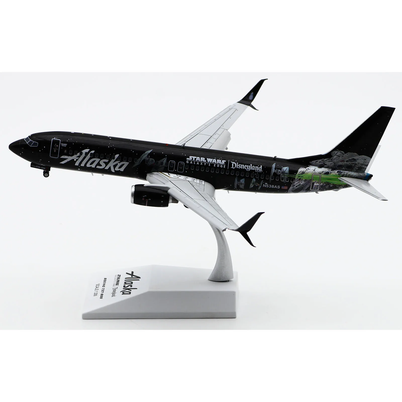 SA2014A Alloy Collectible Plane Gift JC Wings 1:200 Alaska Airlines Boeing B737-800 Diecast Aircraft JET Model N538AS Flaps Down