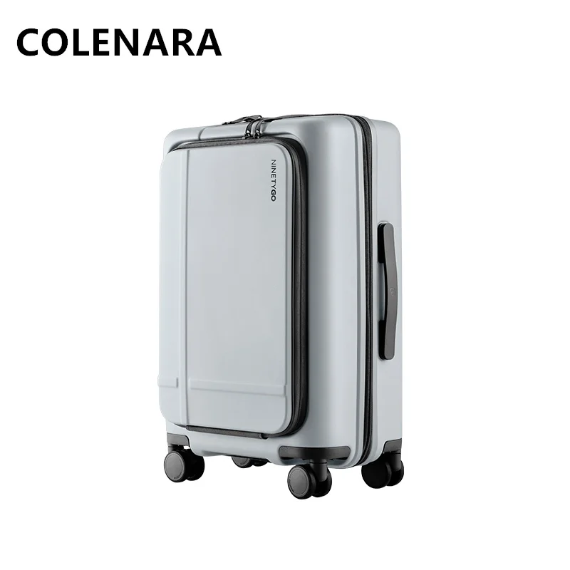 

COLENARA 20"25InchMultifunctional Suitcase PC Boarding Box Large Capacity Trolley Case USB Charging Front Opening Laptop Luggage