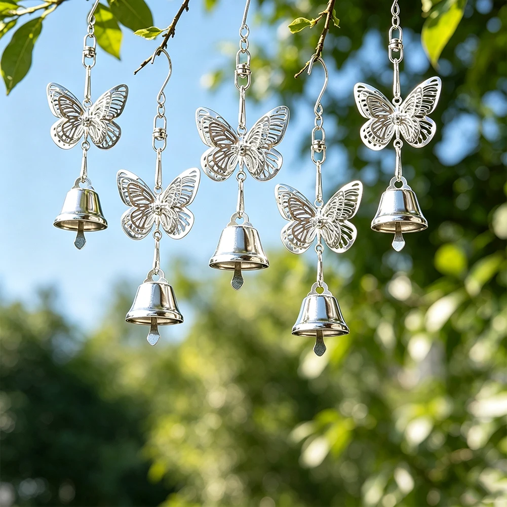 Vintage Schmetterling Windspiel Metallglocke Hängender Anhänger für Garten, Hof, Terrasse, Balkon, Innenräume, Wanddekoration, Einweihungsgeschenk – Detail 1