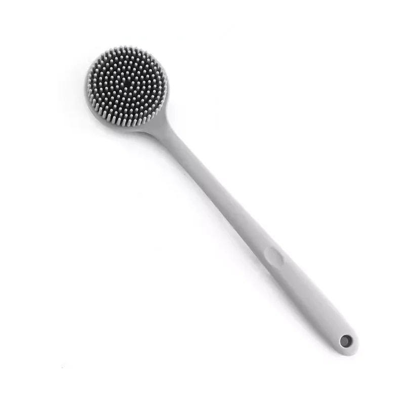 Silicone Bath Brush with Long Handle Mud Scrubbing Artifacts Lazy Bath Scrubber Brush Soft Bristles Bath Scrubbing Back Scrubbin