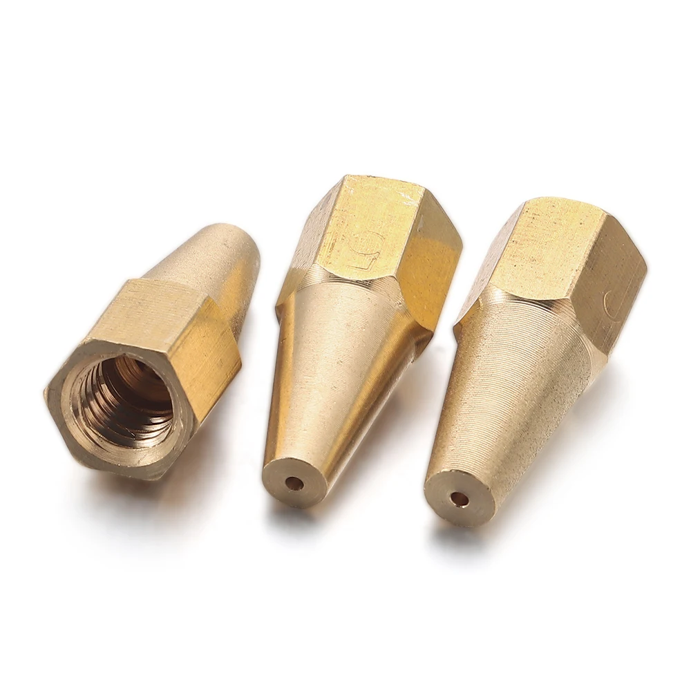 5Pcs/Set Gas Brazing Torch Nozzle Pure Copper Cutting Torch Tip Oxygen Welding Propane Acetylene Solder Welding Accessories